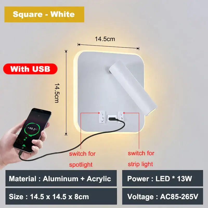 White Adjustable Wall Sconce