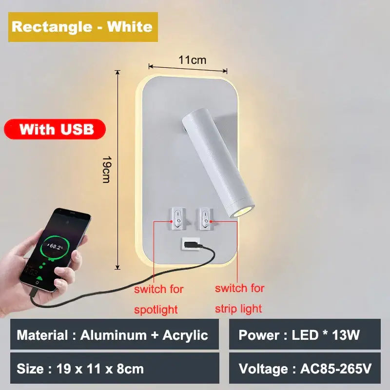 White Adjustable Wall Sconce