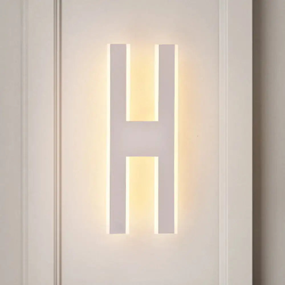 White Alphabet LED Sconce