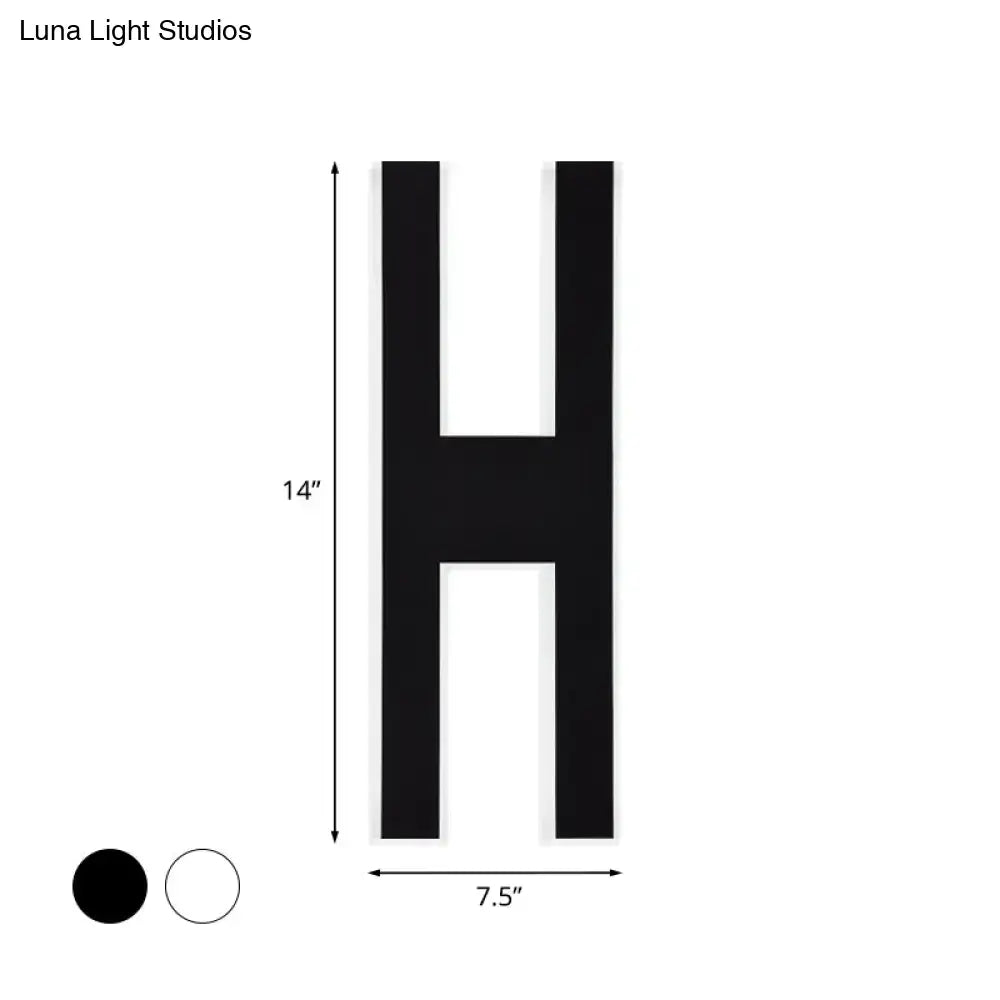 White Alphabet LED Sconce