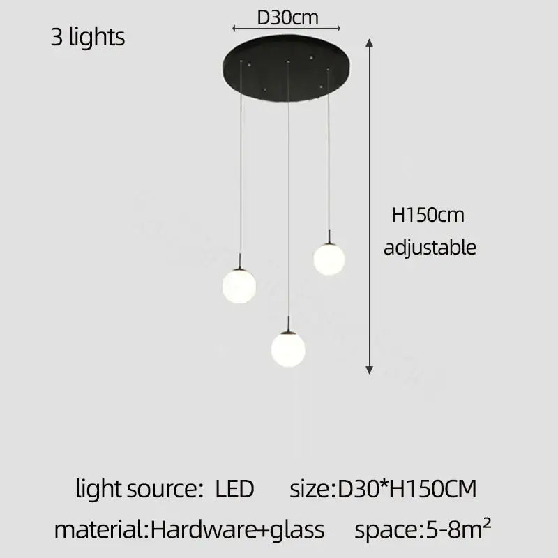 Cream Glass Ball Chandelier