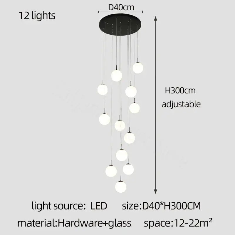 Cream Glass Ball Chandelier