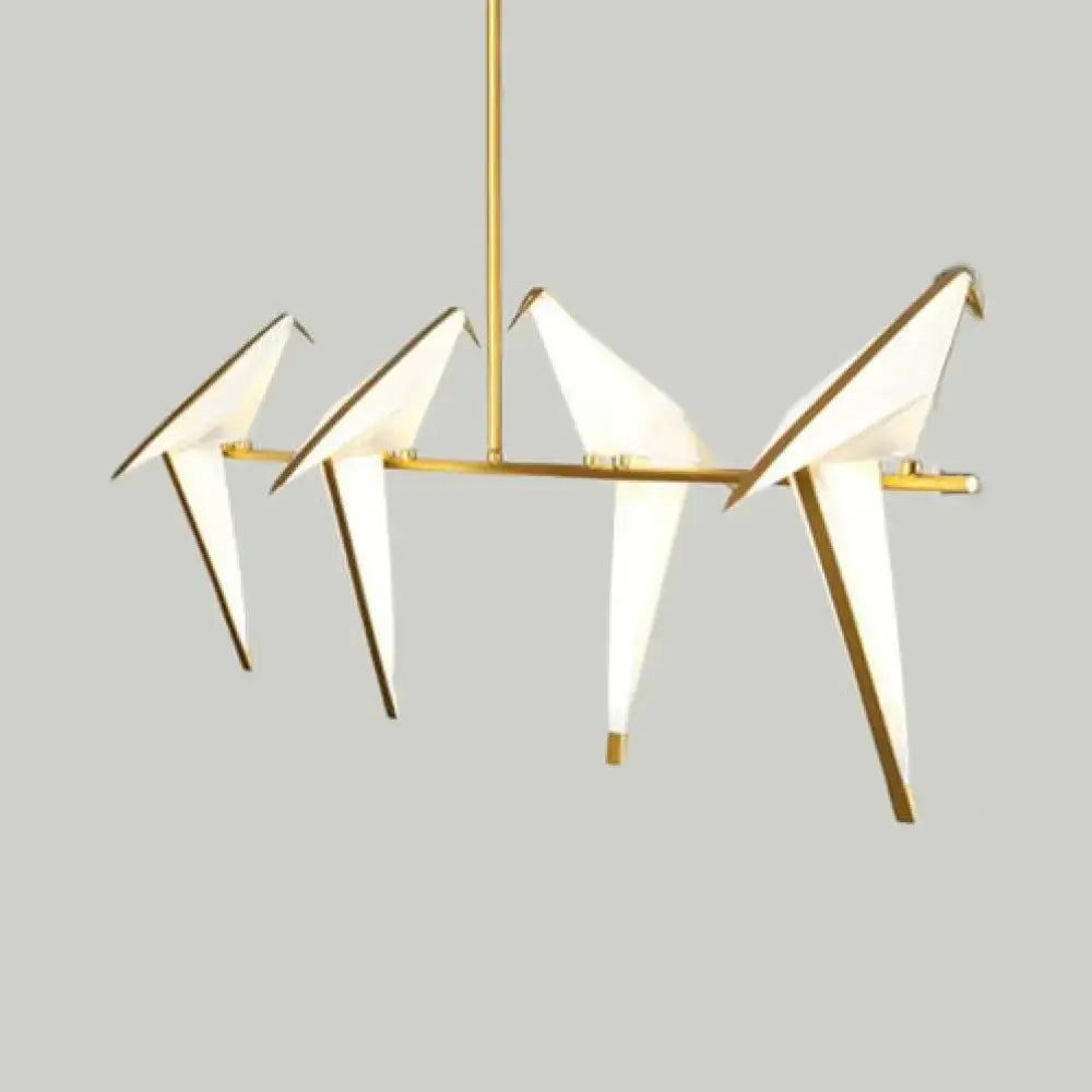 Gold Bird Plastic Five-Light Island Pendant