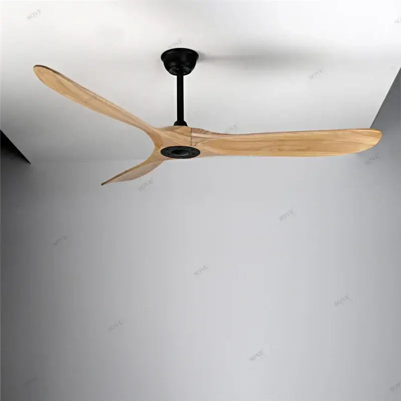 White Wood 60-Inch Remote Ceiling Fan