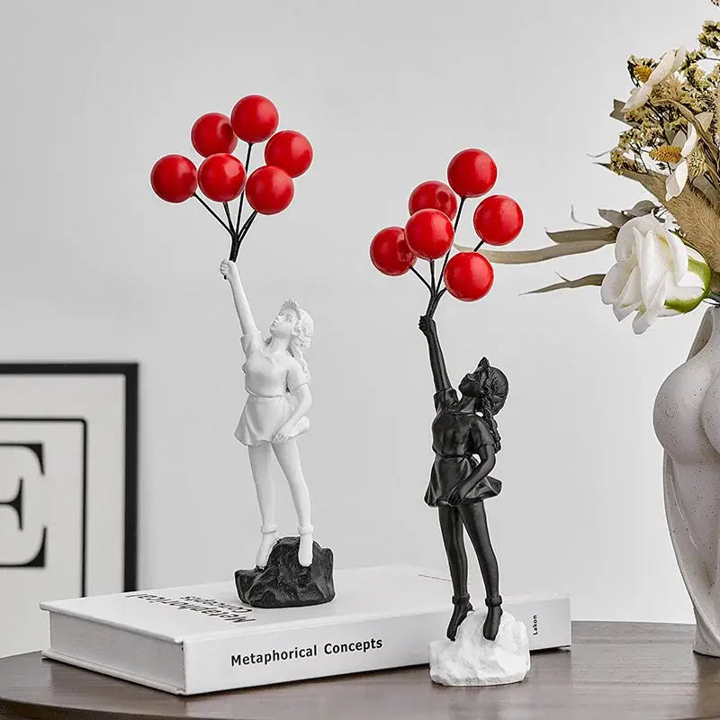 Red Balloon Girl Sculpture