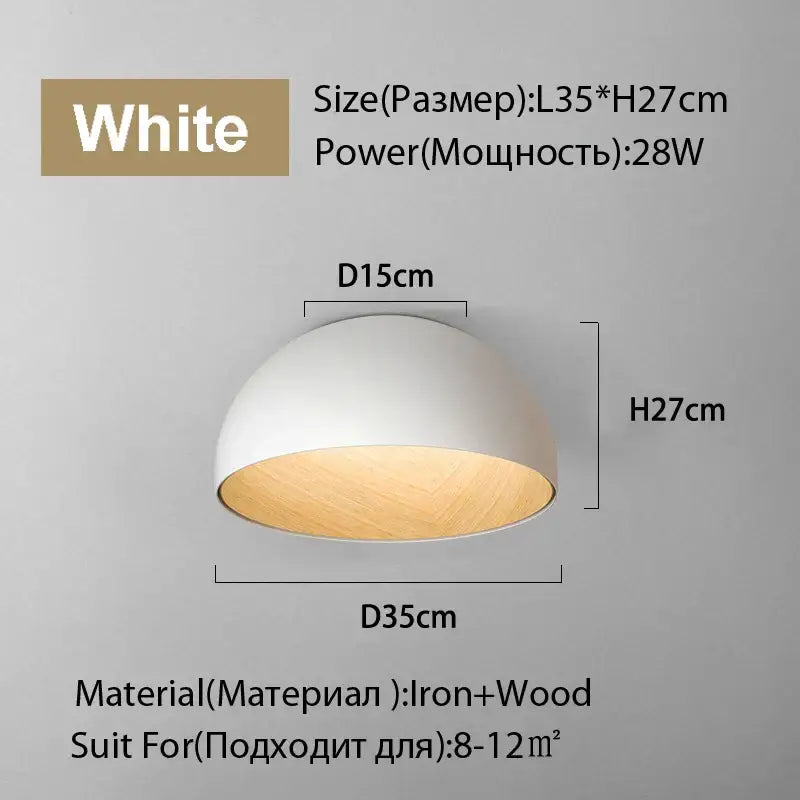 White Wood Dome Light