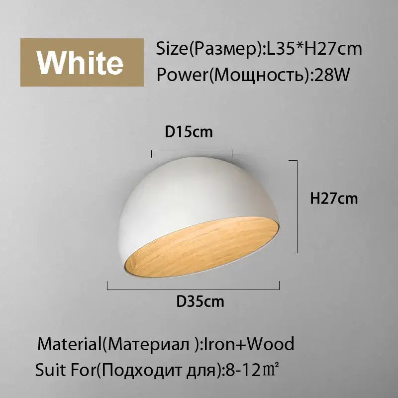 White Wood Dome Light