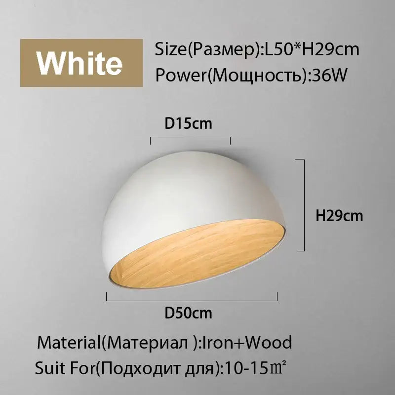 White Wood Dome Light