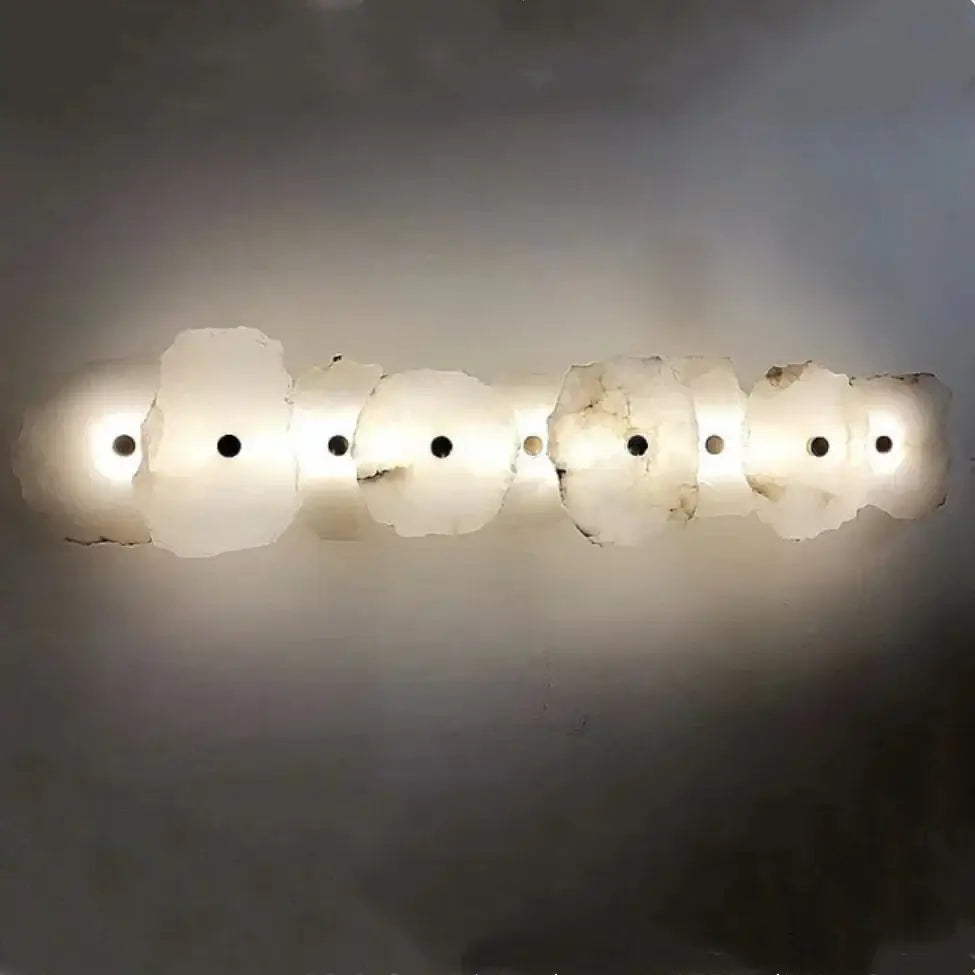 White Stone Brass Sconce