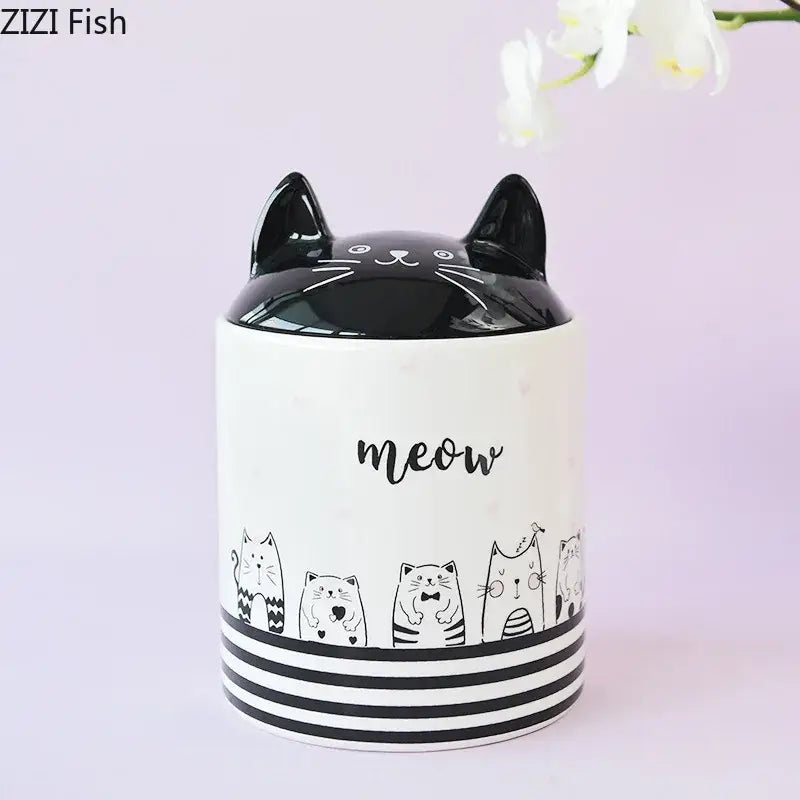 Ceramic Cat Jewelry Jar