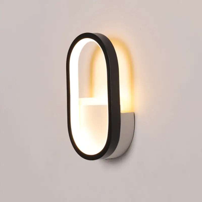 Black White Ellipse Wall Lamp
