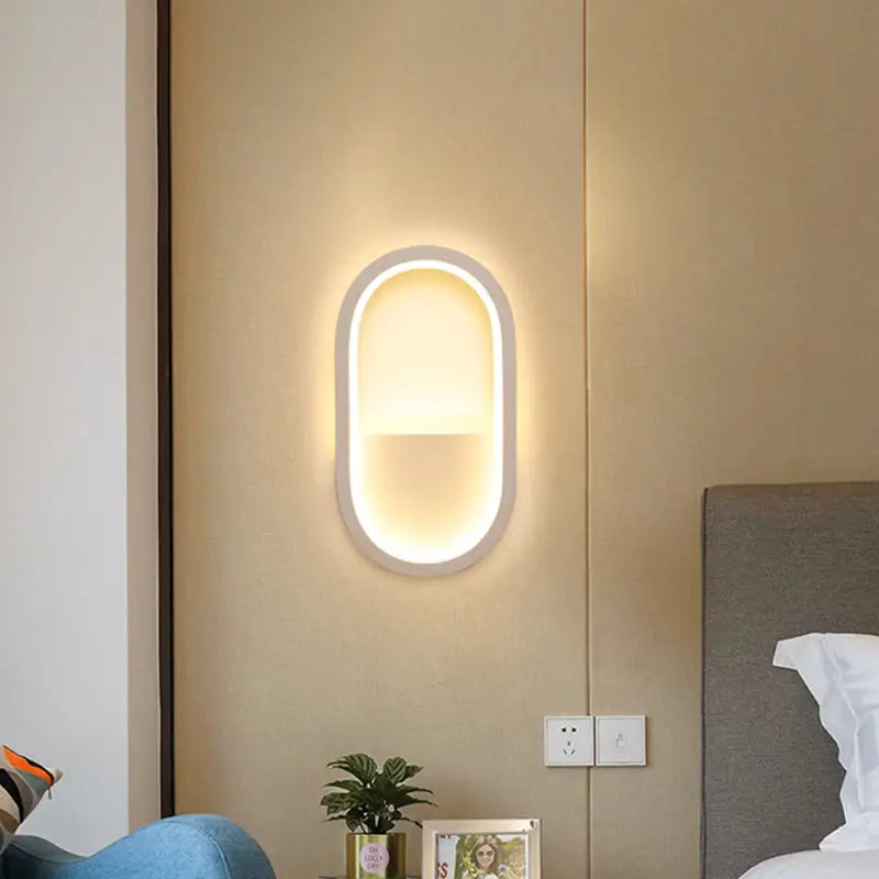 Black White Ellipse Wall Lamp
