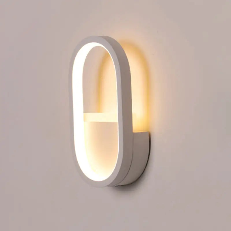 Black White Ellipse Wall Lamp