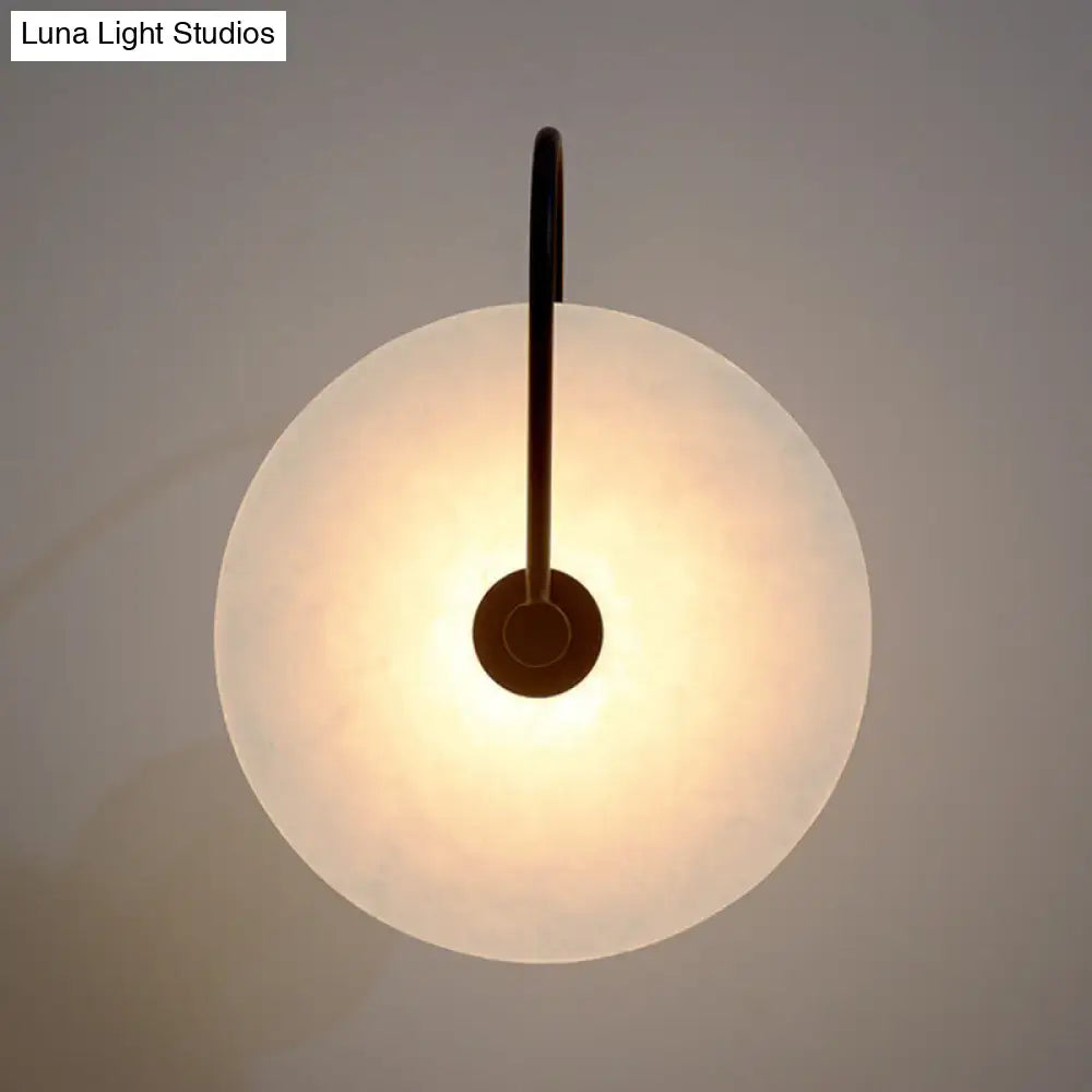 Black Disc Metal 10-Inch Wall Sconce