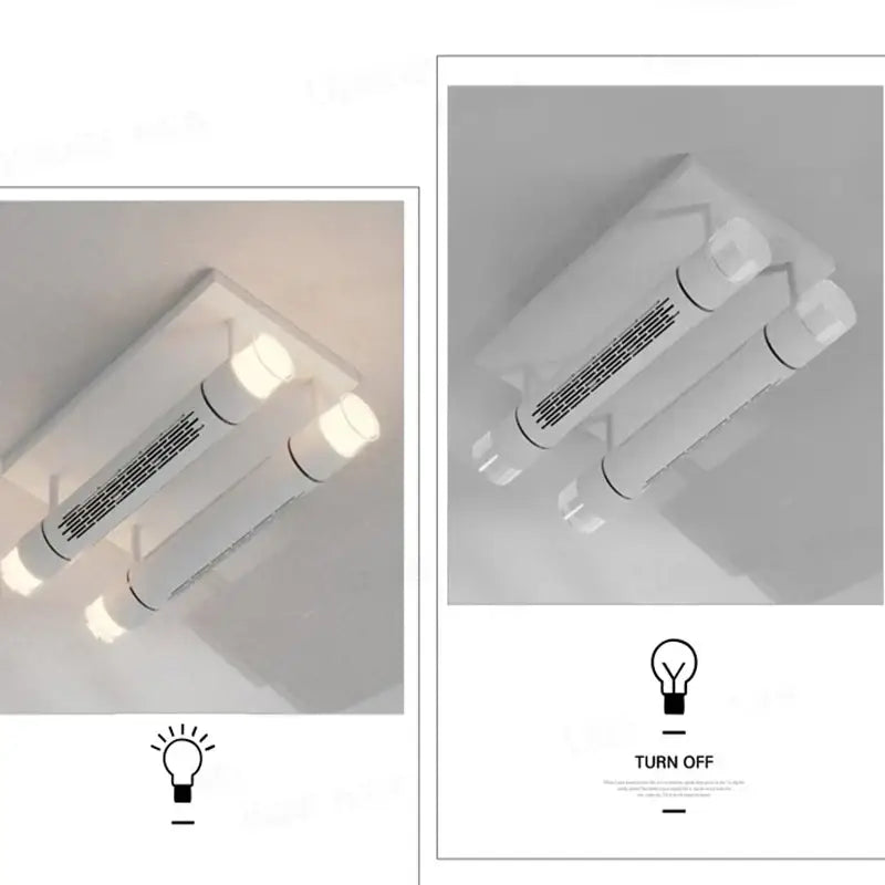 White Bladeless Ceiling Fan with Dual LED Heads