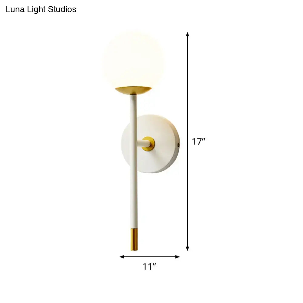 Brass Frosted Long-Arm Wall Sconce