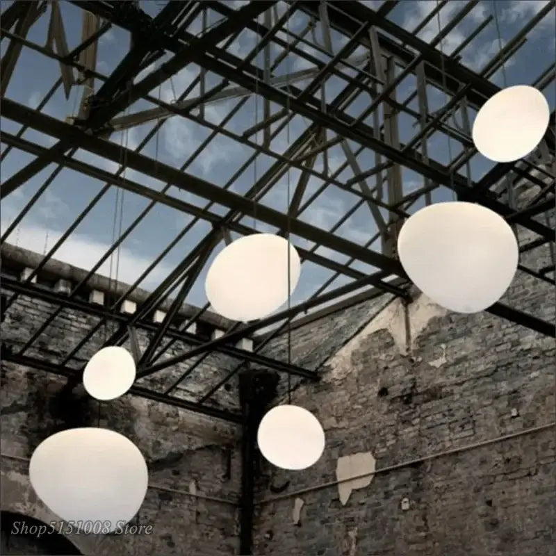 Cascading White Glass Pendant Light 47cm