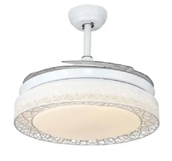 White Curved Blade Ceiling Fan