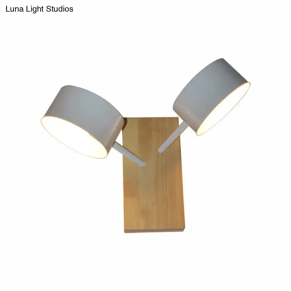 White Ceramic Drum Sconce