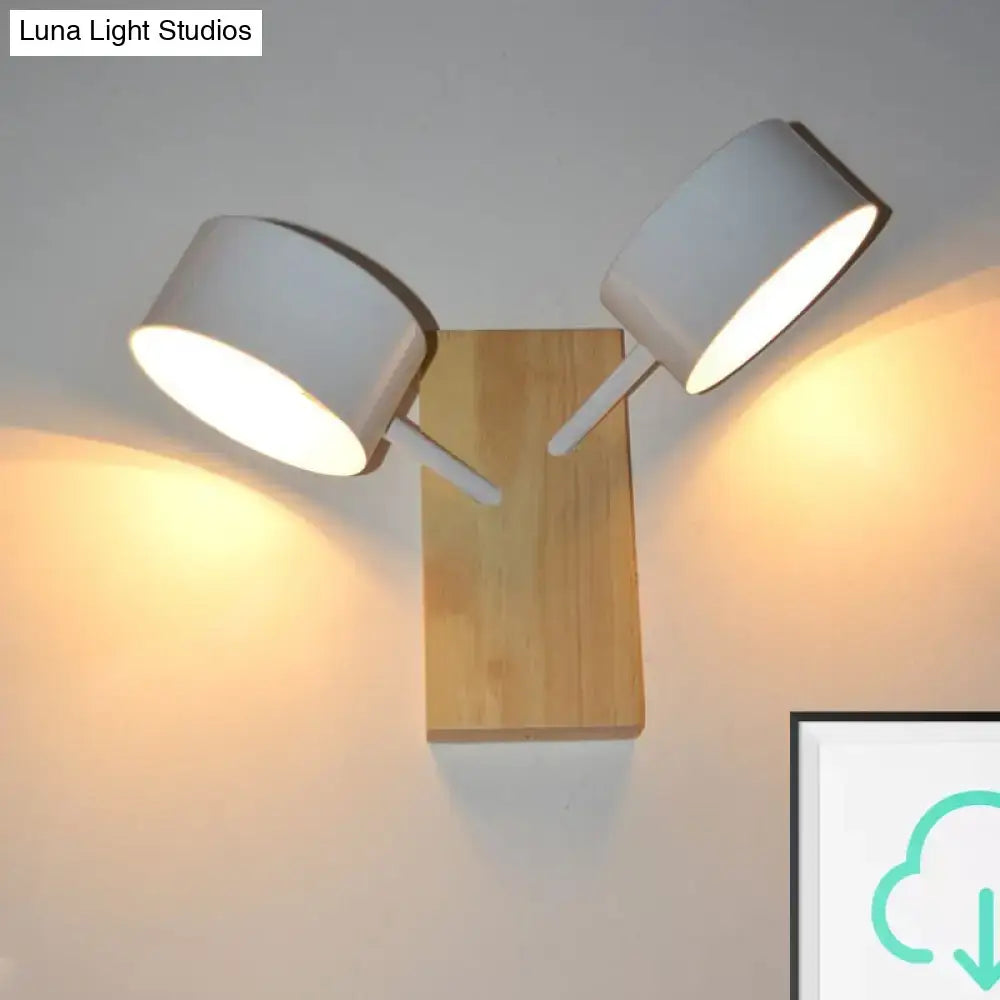 White Ceramic Drum Sconce