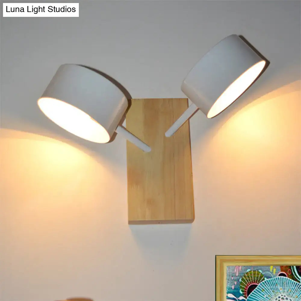 White Ceramic Drum Sconce