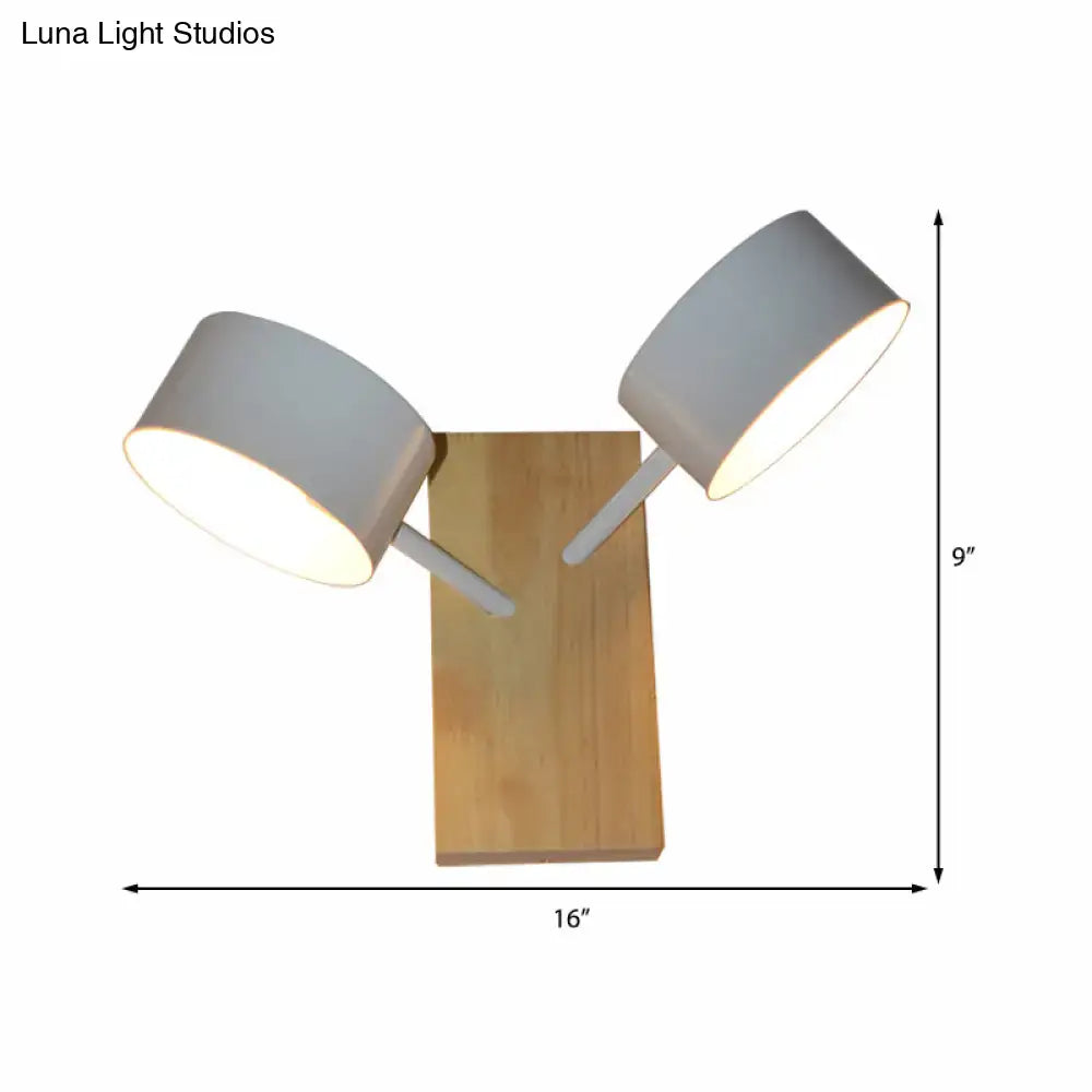 White Ceramic Drum Sconce