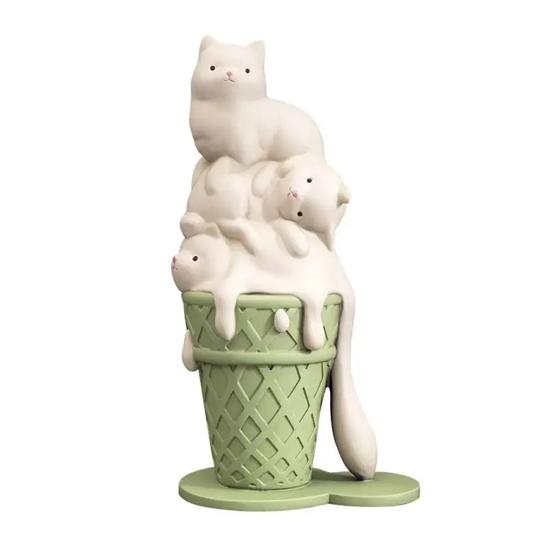 White Ceramic Cat Sculpture