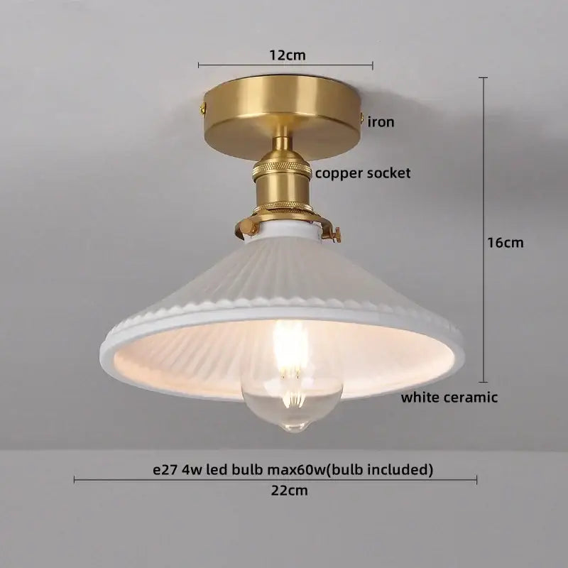 White Ceramic LED Ceiling Light