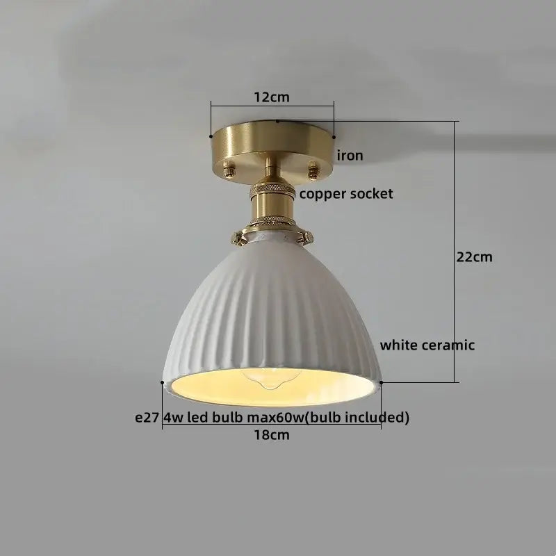 White Ceramic LED Ceiling Light