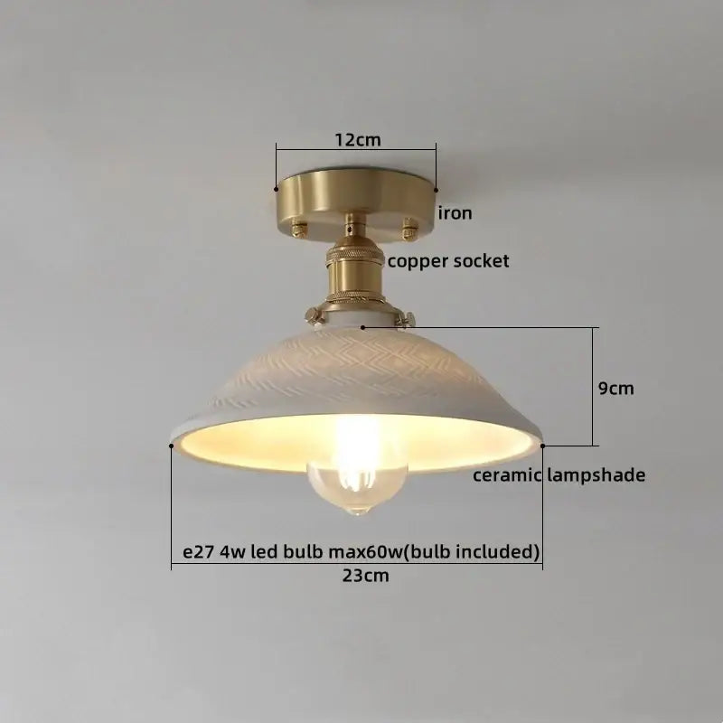 White Ceramic LED Ceiling Light