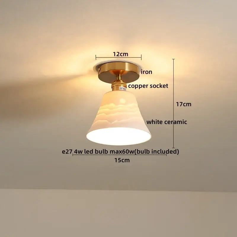 White Ceramic LED Ceiling Light