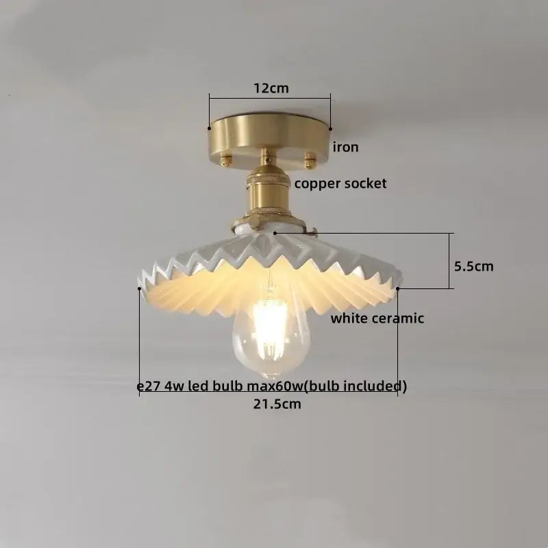 White Ceramic LED Ceiling Light