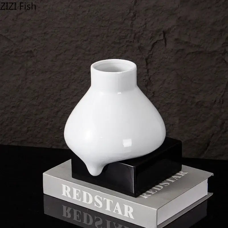White Ceramic Liquid Vase