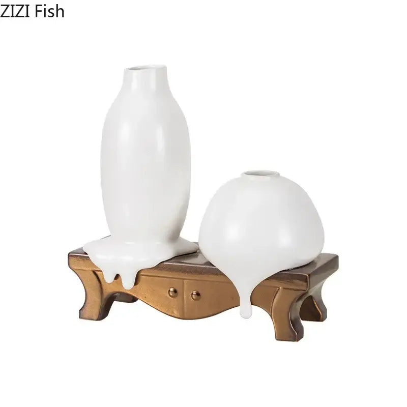 White Ceramic Liquid Vase