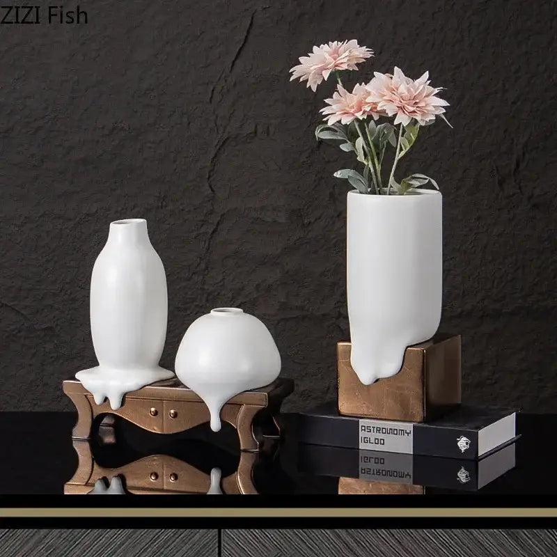 White Ceramic Liquid Vase
