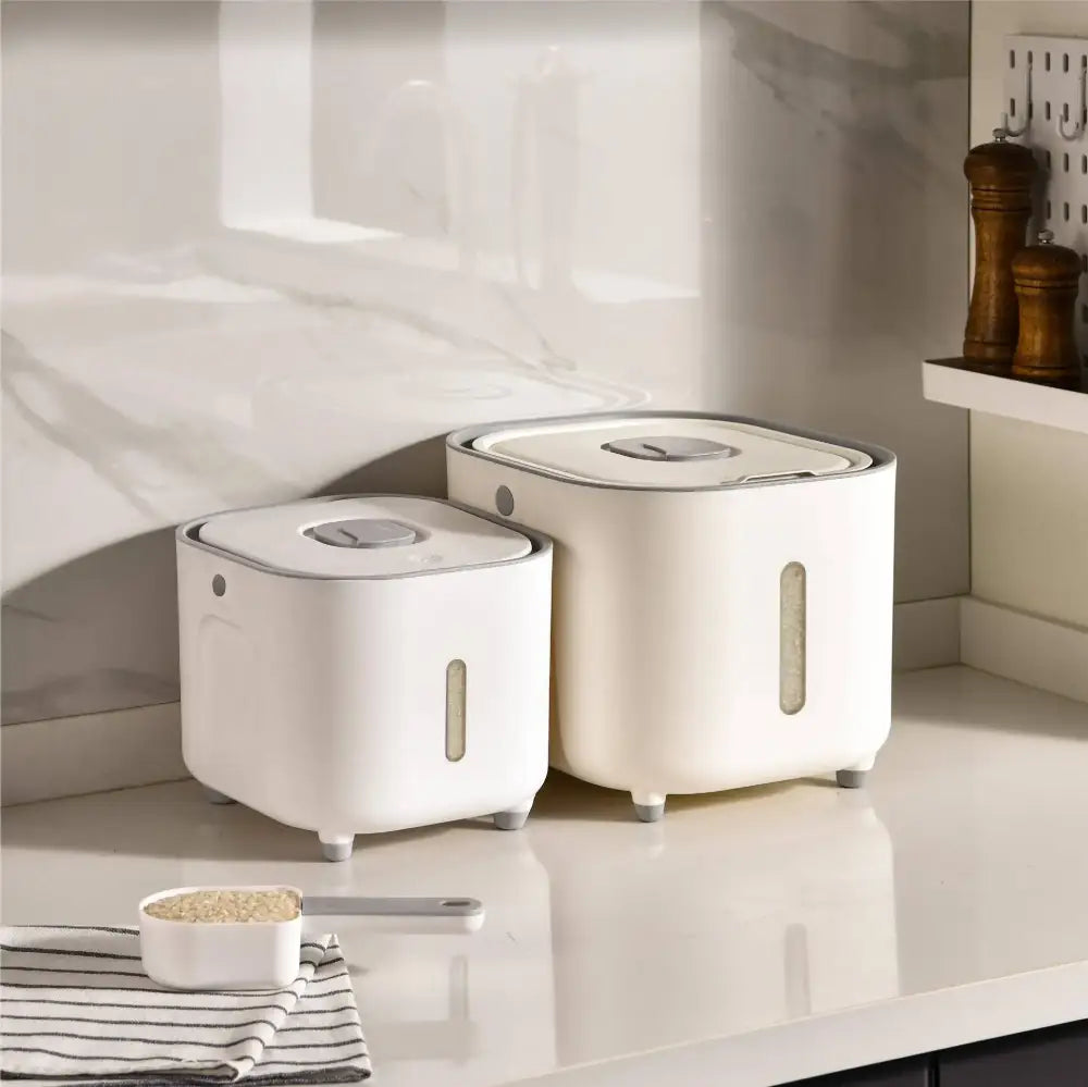 White Ceramic Grain Storage Container