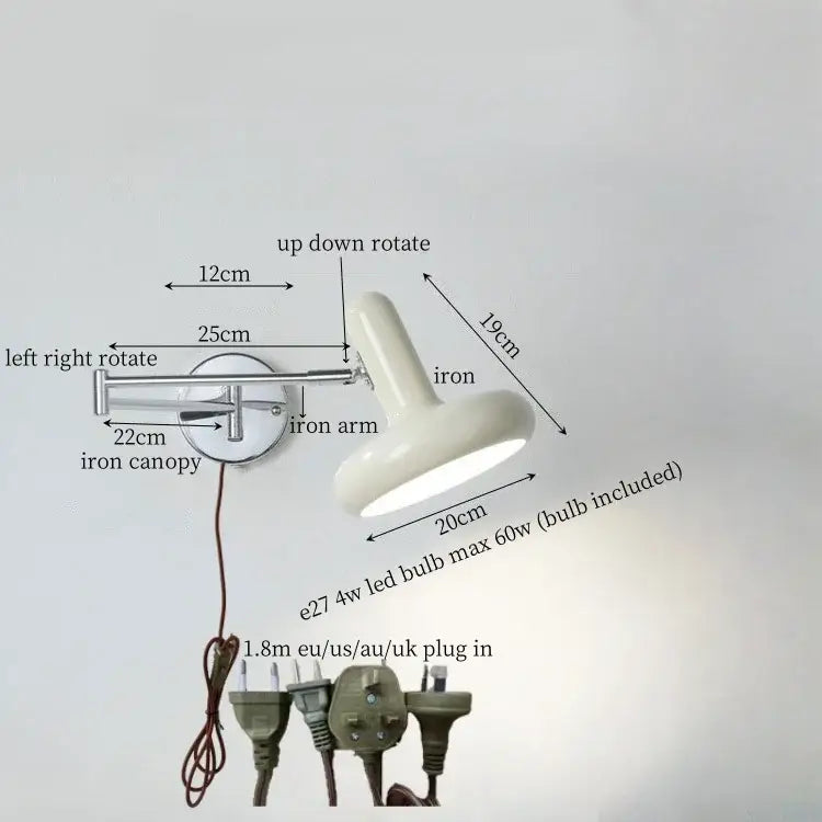 Cream Iron Wall Lamp