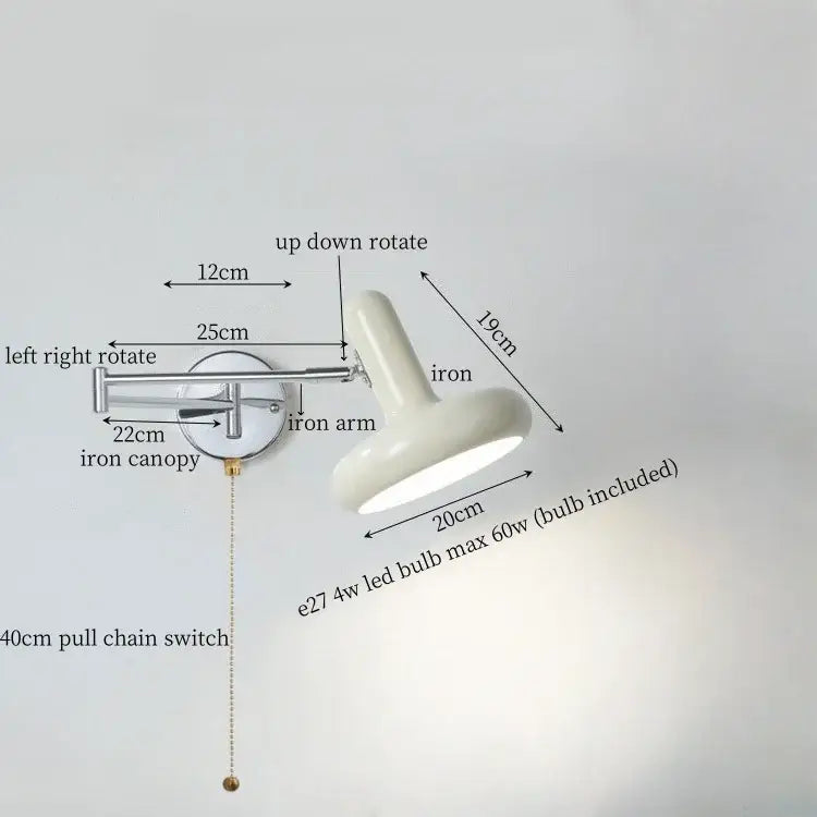 Cream Iron Wall Lamp
