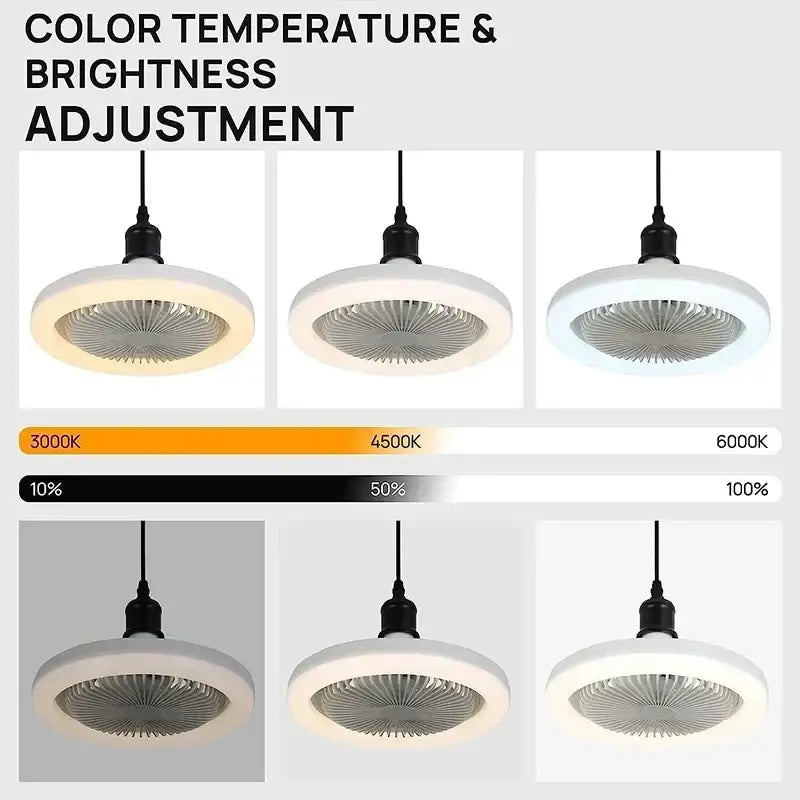 White Modern Ceiling Fan with Integrated Light