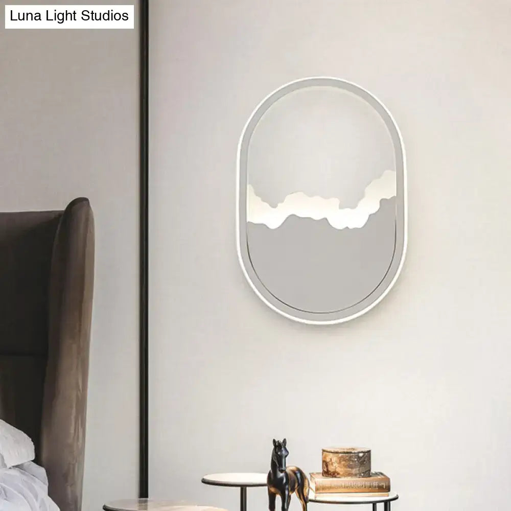 White Oval Wall Sconce