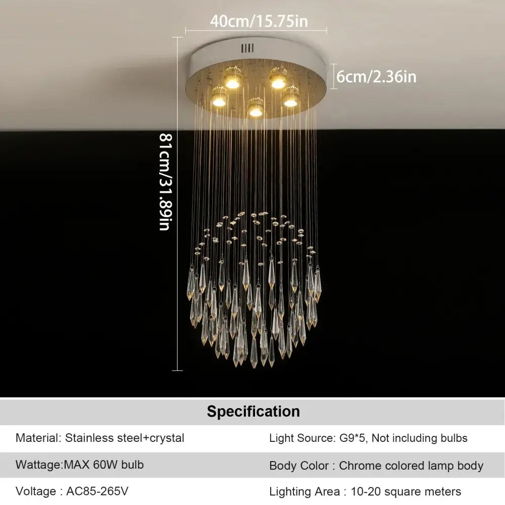 White Crystal Pendant Chandelier