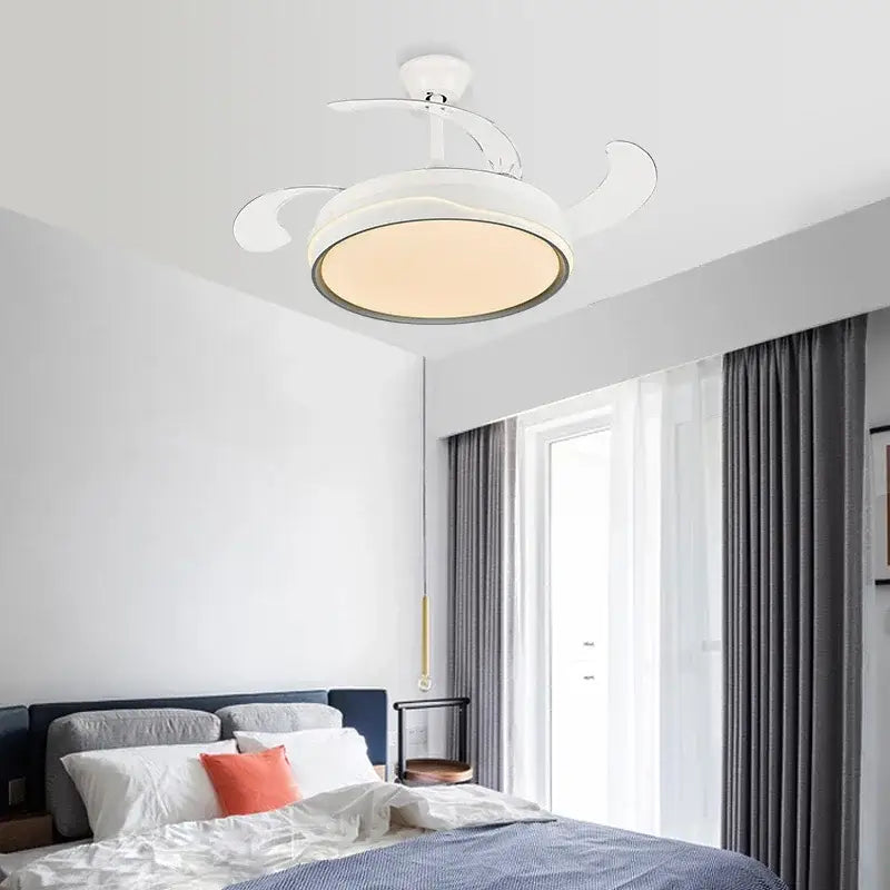 White Curved Blade Fan Light
