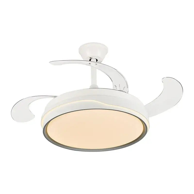 White Curved Blade Fan Light