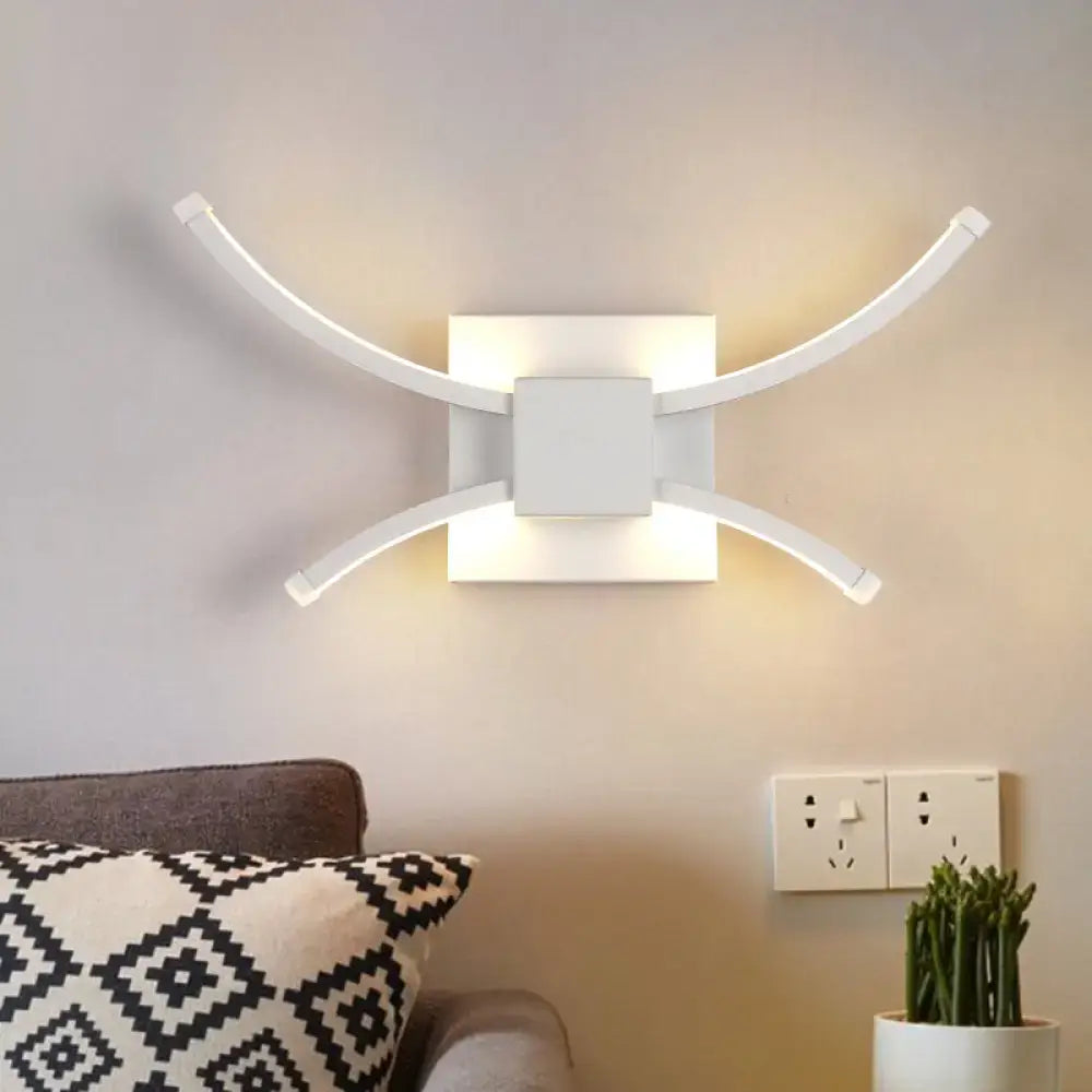 White Metal LED Sconce