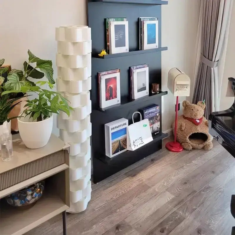White Cylindrical Floor Lamp