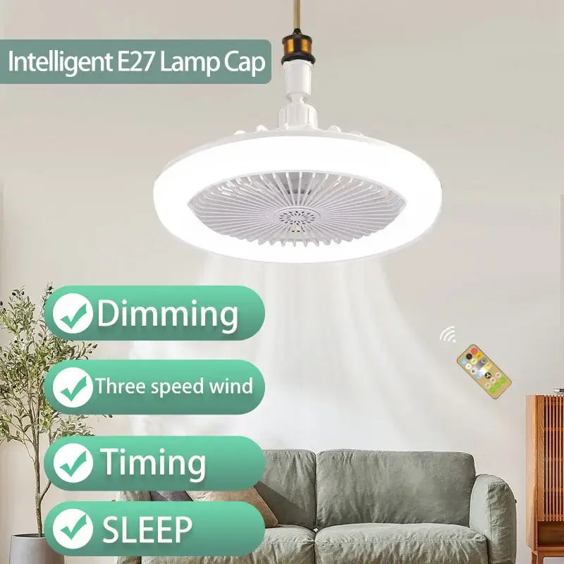 White Ceiling Fan Light Silent Motor 72W