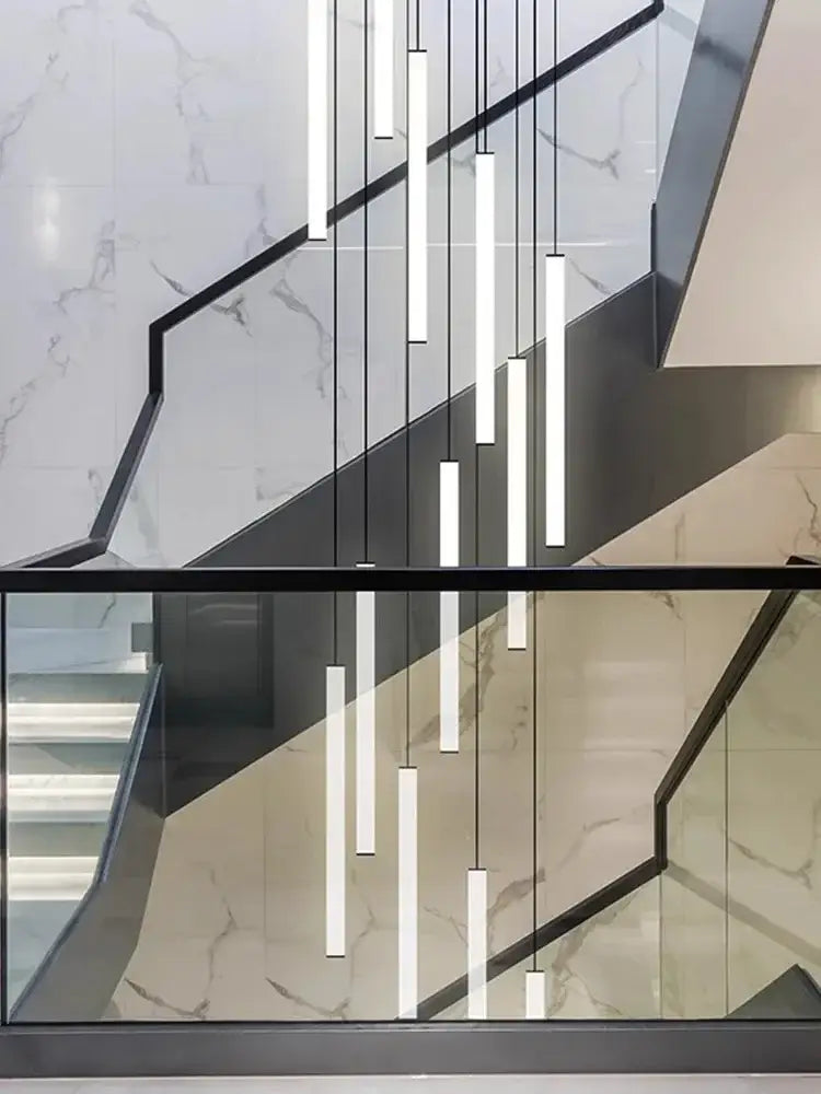 White Duplex Loft Chandelier