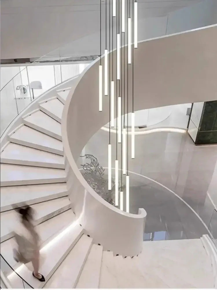 White Duplex Loft Chandelier