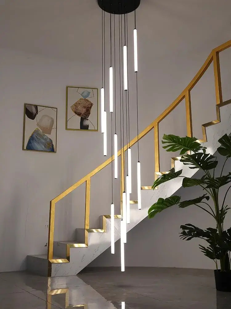 White Duplex Loft Chandelier