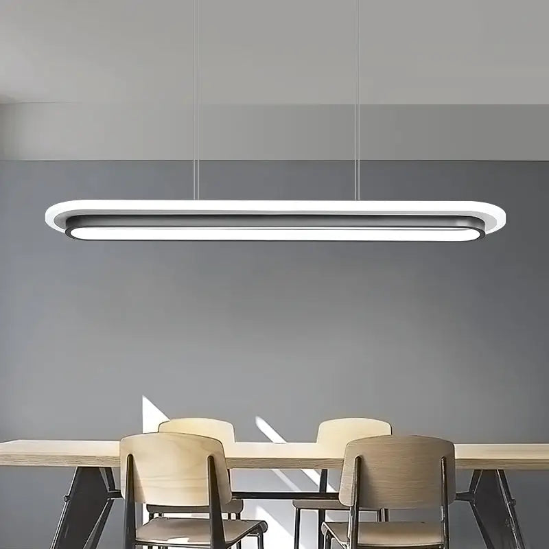 White Elliptical Island Lamp